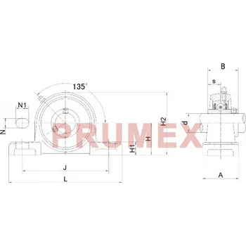 FK UCP 204 stojatá ložisková jednotka