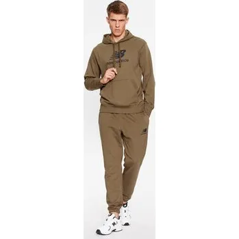 Dámská mikina New Balance Mikina Essentials Stacked Logo French Terry Hoodie MT31537 Hnědá Regular Fit M