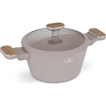 Hrnec BERLINGERHAUS Kastrol s titanovým povrchem a poklicí 20 cm Taupe Nordic Collection BH-8338