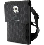 Karl Lagerfeld Saffiano Monogram Ikonik NFT Taška na Telefon Black