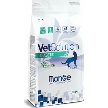 Krmivo pro kočku MONGE VetSolution Cat Diabetic 1,5kg dietní suché krmivo pro kočky s cukrovkou (Diabetes Mellitus)