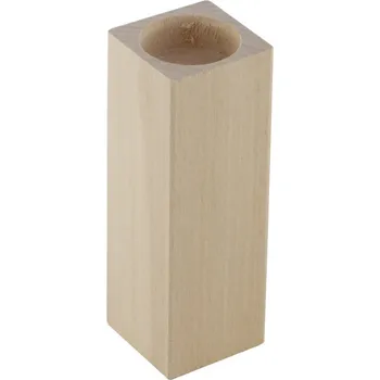 Svícen Galanteriadrew Dřevěný čtvercový svíčník 20 cm – přírodní decoupage