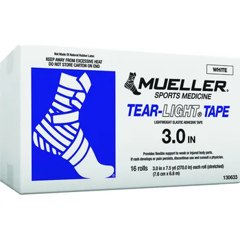 Zdravotnický materiál MUELLER Tear-Light® Tape, bílá, 7,6 cm x 6,8 m, 16 ks