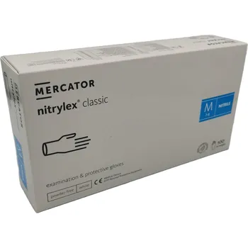 Zdravotnický materiál Mercator Medical Jednorázové rukavice nitrilové nepudrované NITRYLEX Classic bílé - 100 ks XL