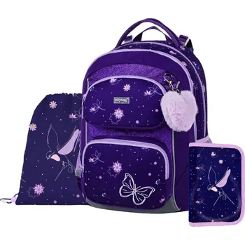 Set školních potřeb oxybag Školní batoh OXY JUMPER Flowers v setu – 3 díly