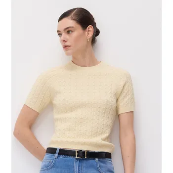 Dámský svetr Reserved - Svetr s&nbsp;vysokým podílem vlny a&nbsp;příměsí kašmíru - krémová - 127IT-01X - 127IT-01X-XL