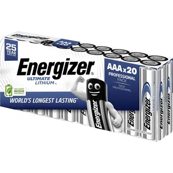 Článková baterie Energizer Ultimate FR03 mikrotužková baterie AAA lithiová 1250 mAh 1.5 V 20 ks