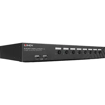 KVM přepínač LINDY 8 Port DisplayPort 1.2 USB 2.0 KVM Switch 8 portů přepínač KVM DisplayPort 3840 x 2160 Pixel