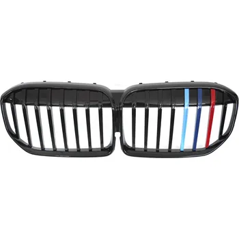 Kapota TUNING-TEC Přední maska, ledvinky BMW G11 / G12 LCI 19-22 lesklá černá s třemi barevnými pásky