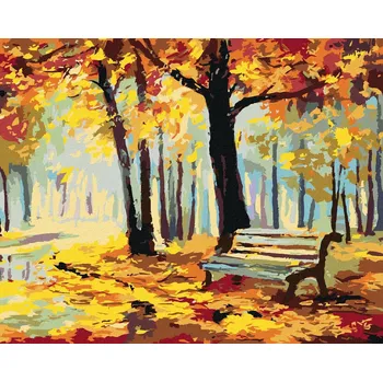 Hračka Diamantové malování Diamondi - LAVIČKA V PARKU, 40x50 cm, bez rámu a bez vypnutí plátna