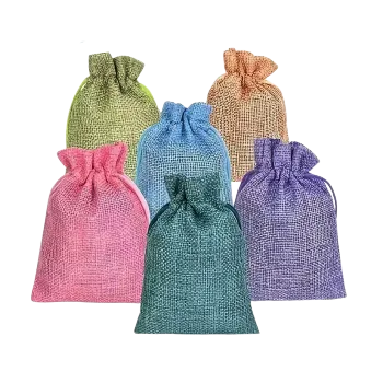 Dárková taška Stahovací sáček z juty (9,0 x 12,0 cm), Barva: Mořská modř