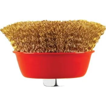 Drátěný kartáč Brusný hrncový kartáč, typ štětin: Krimpované, M10 x 1.5 mm, materiál štětin: Ocel, šířka čela: 75mm