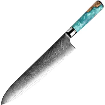 IZMAEL Damaškový kuchyňský nůž SH 39332 Big Chef/Modrá 24 cm
