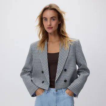 Reserved - Krátký blejzr s&nbsp;pepitovým vzorem - vícebarevná - 150IS-MLC - 150IS-MLC-S