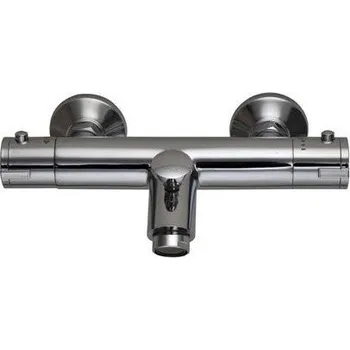 Vodovodní baterie Nástěnná vanová baterie dvouručková Laveo Termico stříbrná