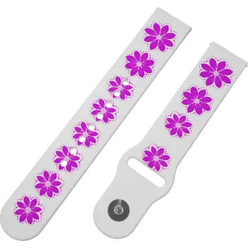 Chytré hodinky Strapido FIALOVÁ KVĚTINA řemínek 22 mm