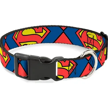 Obojek pro psa Buckle Down Odolný obojek pro psa s plastovou sponou, regular, velikost M, Superman