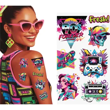 Guirca90. léta - disco retro sada falešných tetování