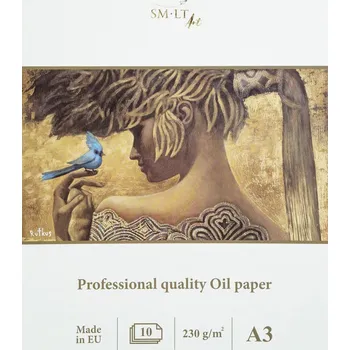 Skicák Oil Painting Pad A3 230 g/m² 10 listů – blok na olejomalbu A4 akrylová malba papír plátnová struktura embosovaný lněný acid free lignin free FSC