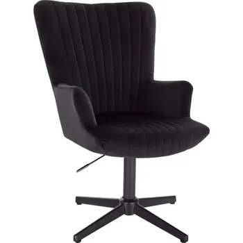 Barová židle LuxuryForm DESIGN Křeslo AMADEO VELUR na černém kříži - černé