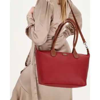 Kabelka BUCKINGHAM shopper 42x25x15 cm, Wine Red, kabelka Charm London, polyuretan
