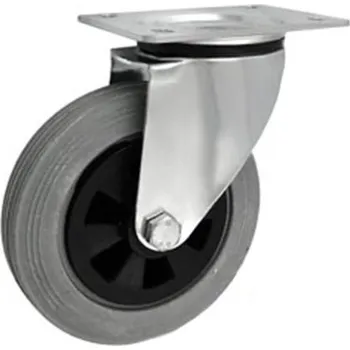 Pojezdové kolečko Pryžové kolo s plastovým diskem v otočné vidlici 160 mm