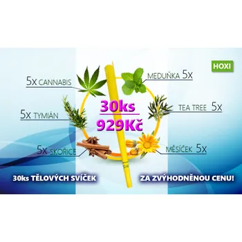 Tělové svíce HOXI MIX 30ks - zvýhodněná cena