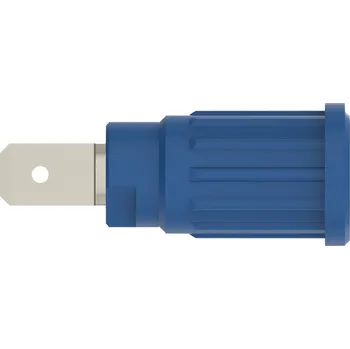 Krokosvorka Schützinger bezpečnostní lisovaná zásuvka 4 mm modrá 1 ks
