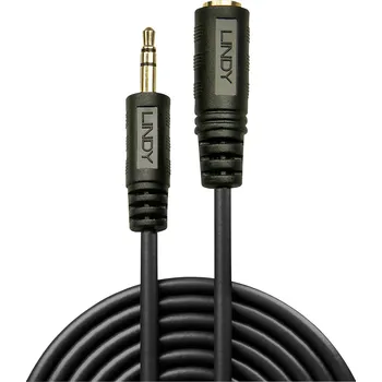 Audio kabel LINDY 35652 jack audio prodlužovací kabel [1x jack zástrčka 3,5 mm - 1x jack zásuvka 3,5 mm] 2.00 m černá