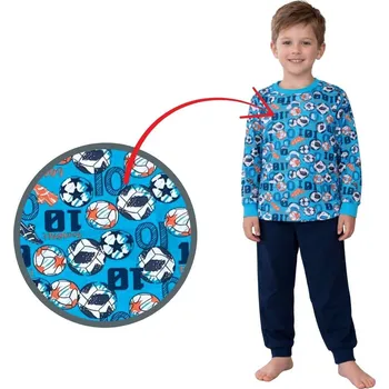 Chlapecké pyžamo Chlapecké pyžamo Betty Mode modré fotbalové míče
