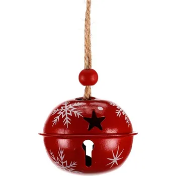 Vánoční dekorace Autronic Rolničky kovové - na pověšení, barva červená, cena za balení (6 ks), sada 4 ks