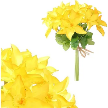 umělá květina Autronic Narcis - umělá kytice, barva žlutá, sada 6 ks