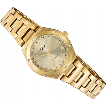 Hodinky DÁMSKÉ KLASICKÉ ZLATÉ HODINKY Q&Q F19A-003P 28 mm ZIRKONY