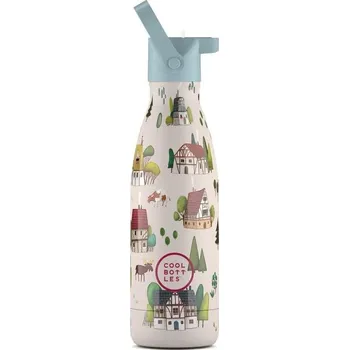 Termoska Cool Bottles dětská nerezová termolahev Kids Tudor Village třívrstvá 350 ml 3D