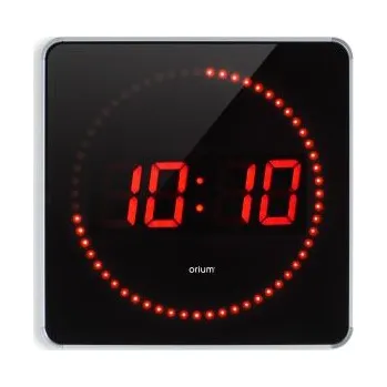 Hodiny Hodiny barva Černá Digitální Nástěnná, ABS, Sklo, Hliník 280 mm Baterie Orium