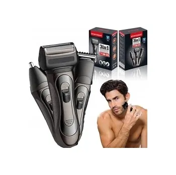 HOLICÍ STROJEK ZASTŘIHOVAČ vousů, NOSU A UŠÍ 3V1 DÁREK K VALENTÝNU