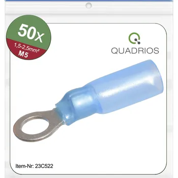 Kabelové oko Quadrios 23C522 kulaté kabelové oko Průřez (max.)=2.5 mm² Ø otvoru=5.3 mm částečná izolace modrá 50 ks