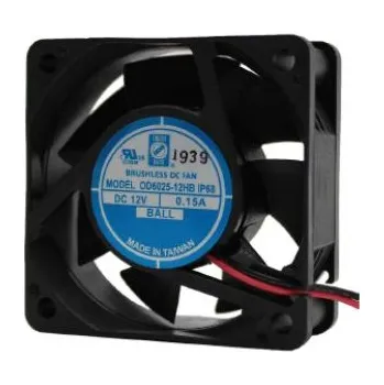 Měnič napětí Axiální ventilátor DC, 60 x 60 x 25mm, průtok vzduchu: 25 ± 15procentcfm 1.8 ± 15procentW 12 V DC
