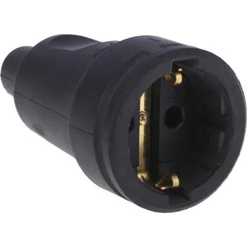 Elektrická zásuvka Síťový konektor barva Černá, formát pólů: 2P, 16A Zásuvka Evropa, 250 V AC Typ F – německá Schuko