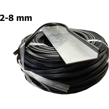 Nakládací rampa pro vozidlo HTI Ochrana ostrých hran 10 m/bal 2-8 mm Ochrana hrany plechu s ocelovou vložkou (Černá)