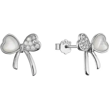 Náušnice Stříbrné náušnice perleťové mašličky 11803.1