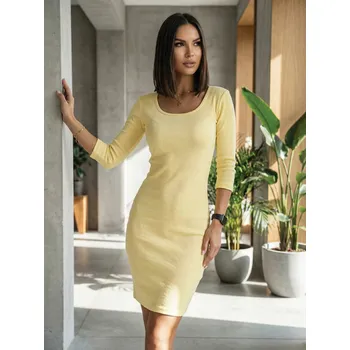 Dámské oblečení Dámské šaty s výstřihem VSB HELA žlutá