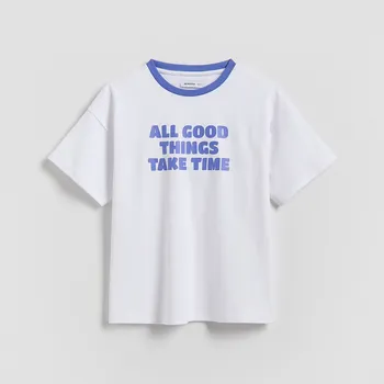 Dívčí oblečení Reserved - Tričko s potiskem - krémová - 823HT-01X - 823HT-01X-116