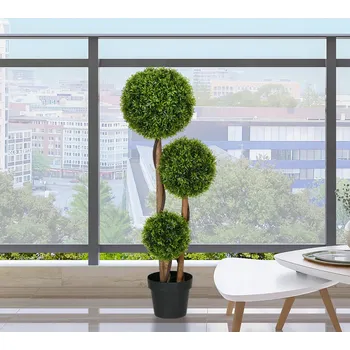 umělá květina Umělá rostlina s bambusovými kuličkami 110 cm | zelená