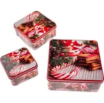 Kovové dózy v sadě 3 ks na cukroví Christmas – Dakls ID_1737850