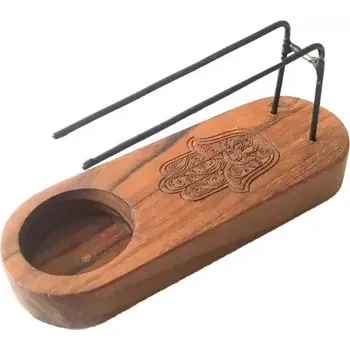 Aroma lampa AWM, Ltd, S3 8AL Stojan z Teakového dřeva na Palo Santo a Vykuřovací Svazky - Hamsa