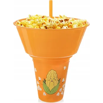 HRNEK S MISKOU NA POPCORN A SNACKY NACHOS ZESTAVA K FILMU ORANŽOVÁ