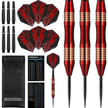 Šipka Designa Mako Darts Steel Tip Elektro Brass Micro Grip Red 23 g