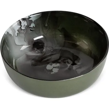 DEKORAČNÍ SKLENĚNÁ MISKA SABA (01) (FI) 16X6 CM ZELENÁ