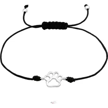 Náramek All4Silver Náramek na šňůrce tlapka stříbro S0704